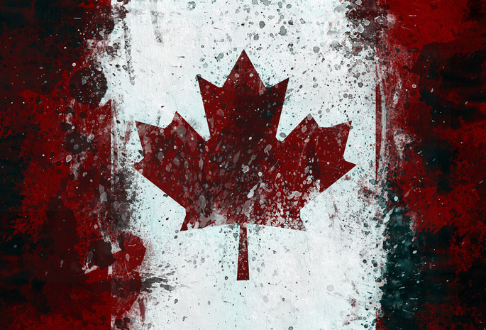 Canada, флаг, абстракция