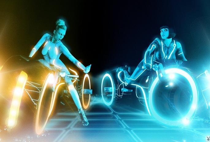 playboy, Tron, girls