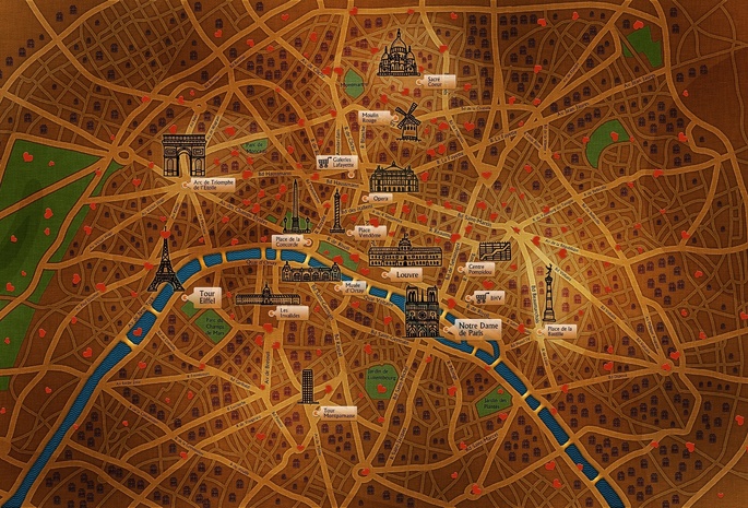париж, карта, map, Paris