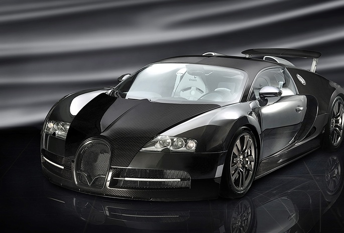 фон, Bugatti, черная