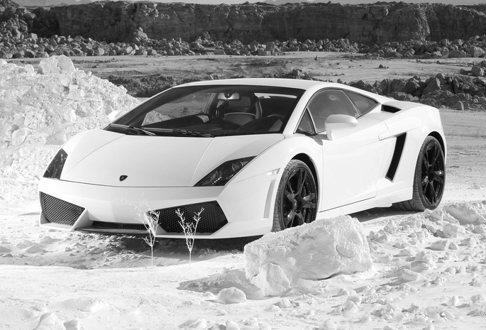 cars, snow, gallardo, Lamborgini