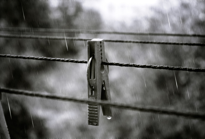 осень, капля, Прищепка, брызги, верёвки, дождь
