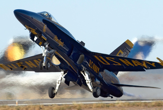 угол атаки, F-18, blue angels, взлёт