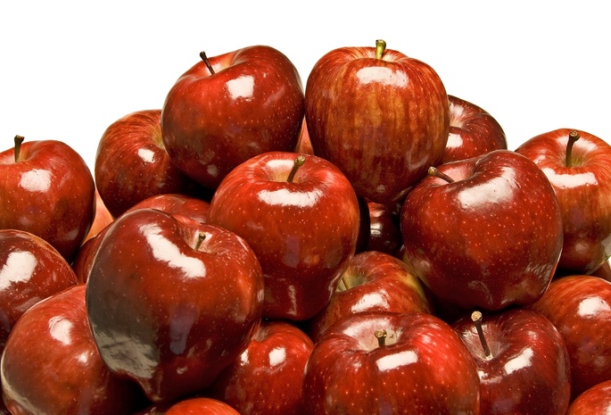 Фрукты, красные, много, яблоки