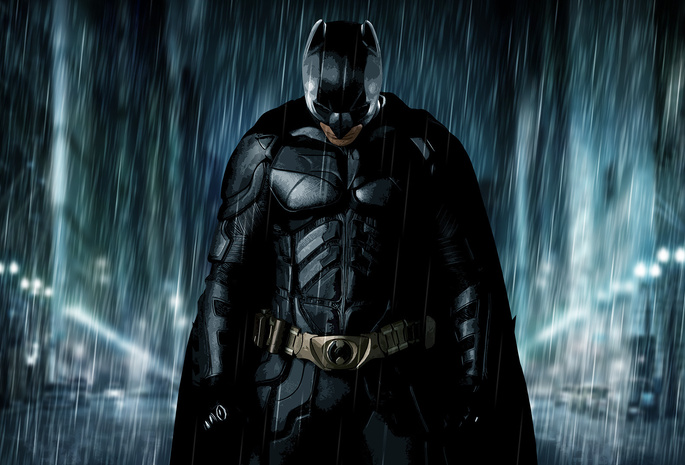 улица, дождь, Batman, бэтмен