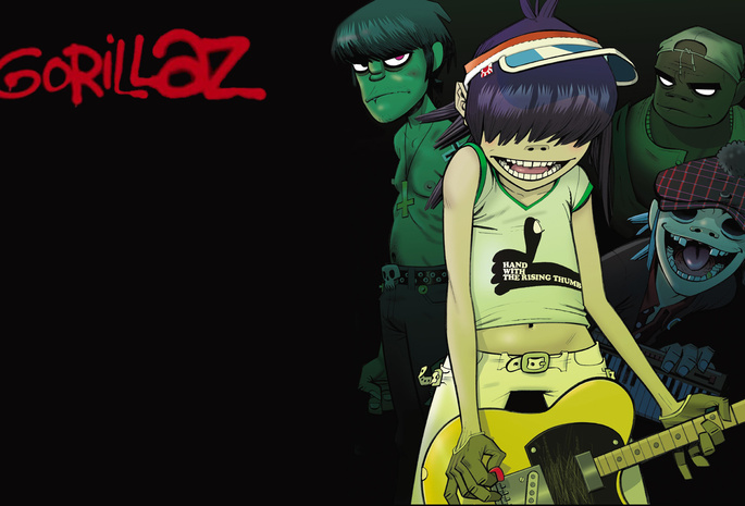 , стиль, Gorillaz, мердок, гитара, ди