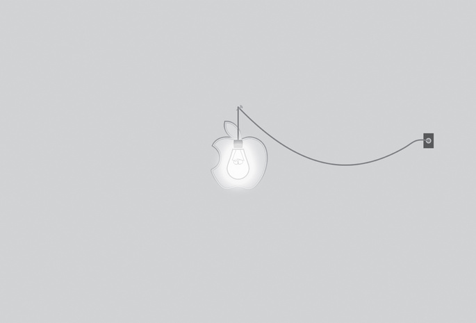 свет, лампочка, Apple, бренд, минимализм, розетка, шнур