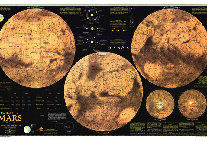 map, mars, Марс, полушария, карта