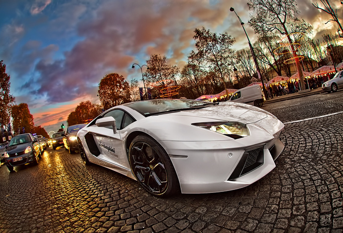 город, авендатор, ламборгини, aventador, Lamborghini, париж