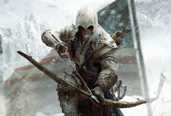 Assassin, Creed III, Wallpaper, Ubisoft, Bow, Лук, Убийца