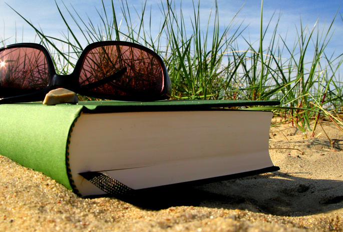песок, очки, Лето, закладка, отдых, книга, трава