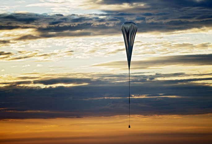 felix baumgartner, облака, небо, Стратостат