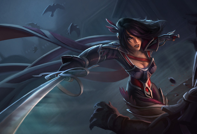 nightraven fiora, удар, League of legends, девушка, оружие, lol, доспехи