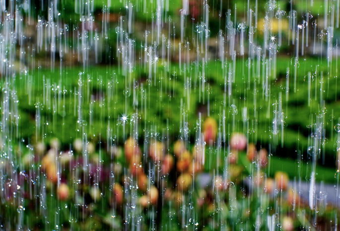 капли, Макро, водопад, дождь