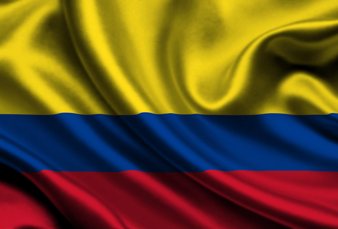 Colombia, Satin, Flag