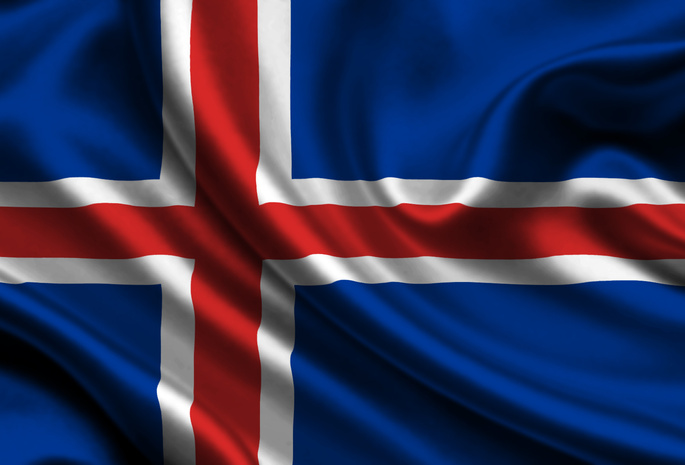 Iceland, Satin, Flag