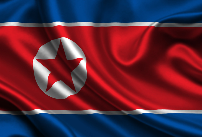 North Korea, Satin, Flag