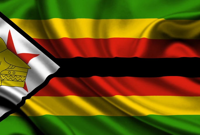 Zimbabwe, satin, flag