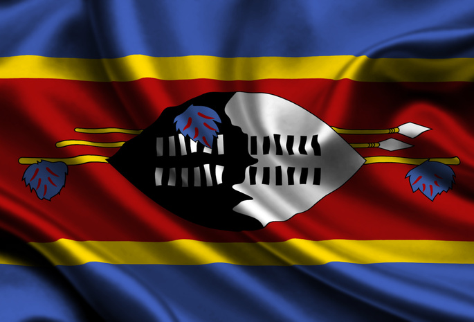 Swaziland, satin, flag