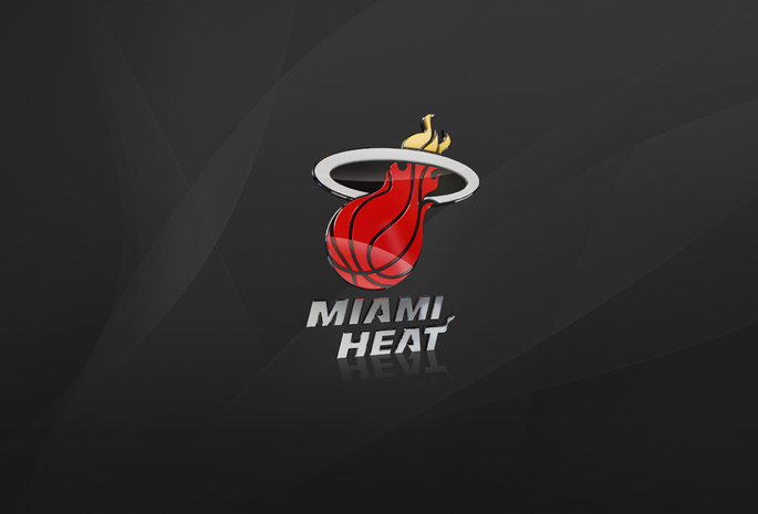 баскетбол, логотип, nba, Miami heat, майями, серый, фон