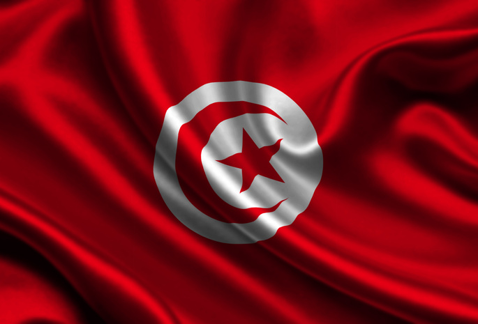 tunisia, satin, flag