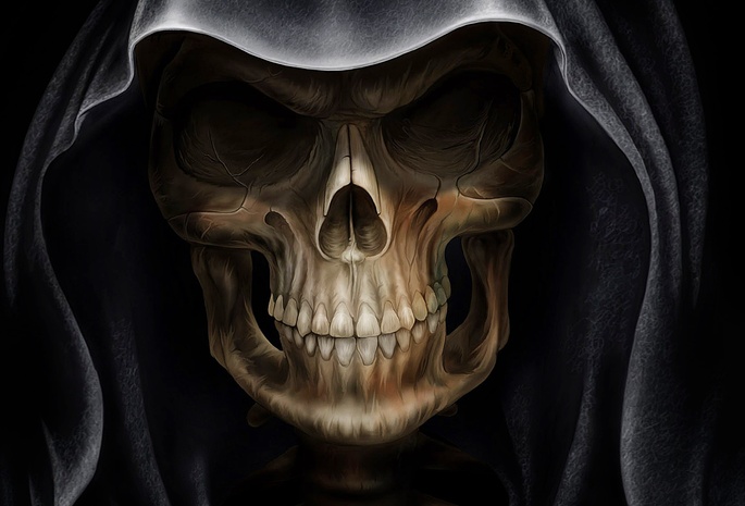 Skull, Cloak, Gothic, Death