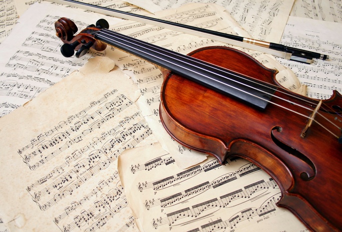 Violin, Instruments, Sheet Music, Music