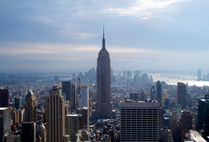 New york, city, нью йорк, зима, город, небоскрёбы