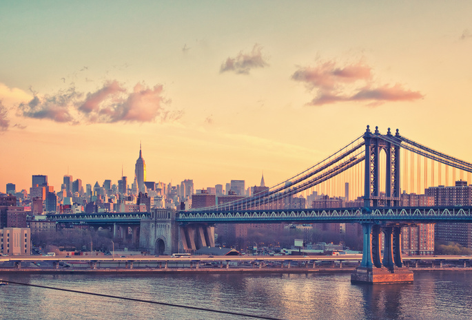New york city, манхэттен, нью-йорк, мост