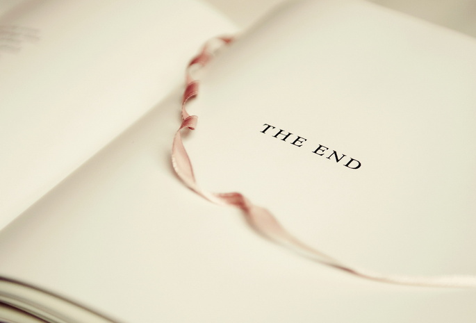 Книга, надпись, лента, the end