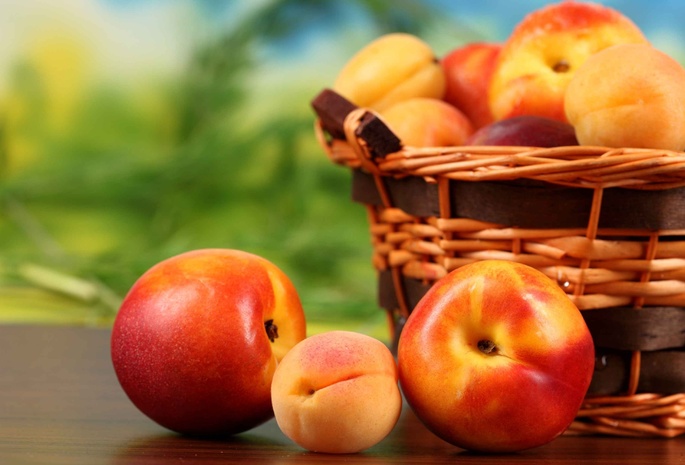 Персики, peaches, абрикосы, apricots, fruit, нектарин, фрукты