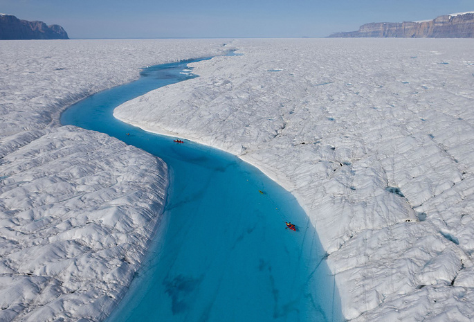ледник петерманн, Гренландия, голубая река