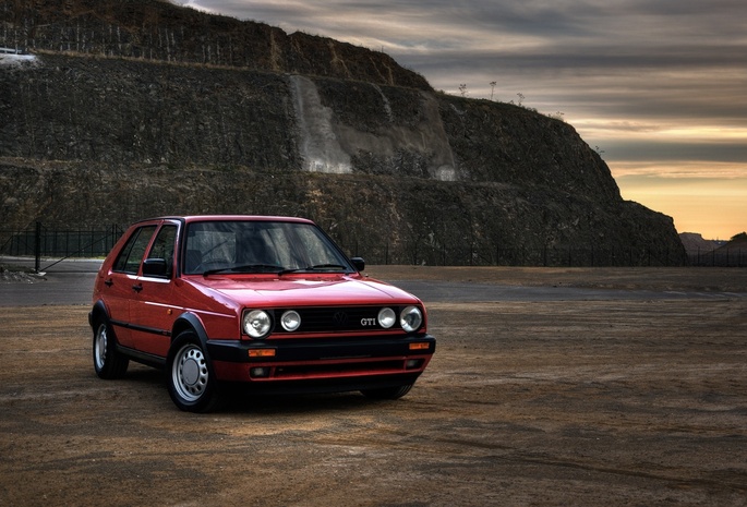 retro, wallpapers auto, classic, volkswagen golf, vw, обои авто, cars, gti, Auto