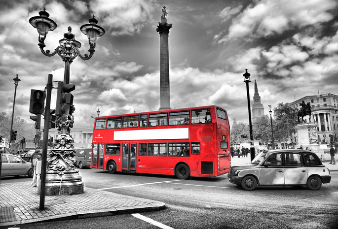 england, street, blur, bus, лондон, night, black and white, London, city, lights, road