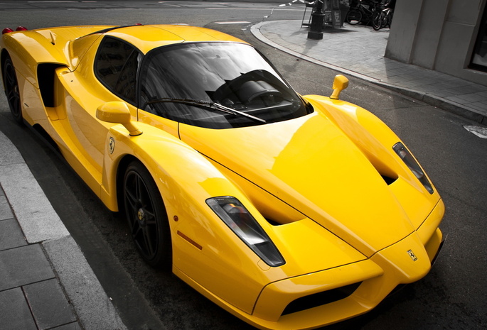 феррари, тюнинг, желтый, yellow, Ferrari, суперкар, enzo, luxury