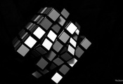 Кубик рубика, черный, белый