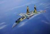 истребитель, высота, Су-35, синее небо