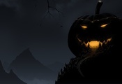 Halloween, тыква, мрак, хэллоуин, ночь, улыбка, pumpkin, свет, night