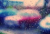 wallpapers, яркие, капли, Стекло, цвета, дождь, обои