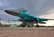 аэродром, стоянка, Су-34, бомбардировщик