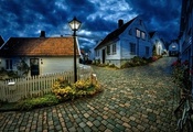 Town, Village, Stavanger, Norway, Blue Hour