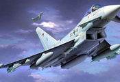 истребители, пара, тайфун, typhoon, Eurofighter, немцы