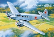 советский, самолет, самолет, як-8, Арт, транспортный