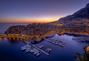 Ночь, monaco, залив
