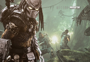перестрелка, aliens vs predator, военные, Игры, чужоые, хищник