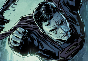 Супермен, рисунок, герой, полёт, костюм