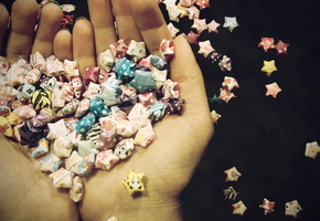 фантики, звездочки, Ладошки, сердце