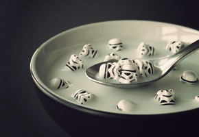 молоко, хлопья, ложка, Star wars, штурмовики