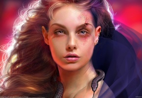 cgwallpapers, змея, Tainted jewel, snake, лицо