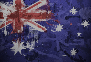 австралии, Текстура, брызги, краска, флаг
